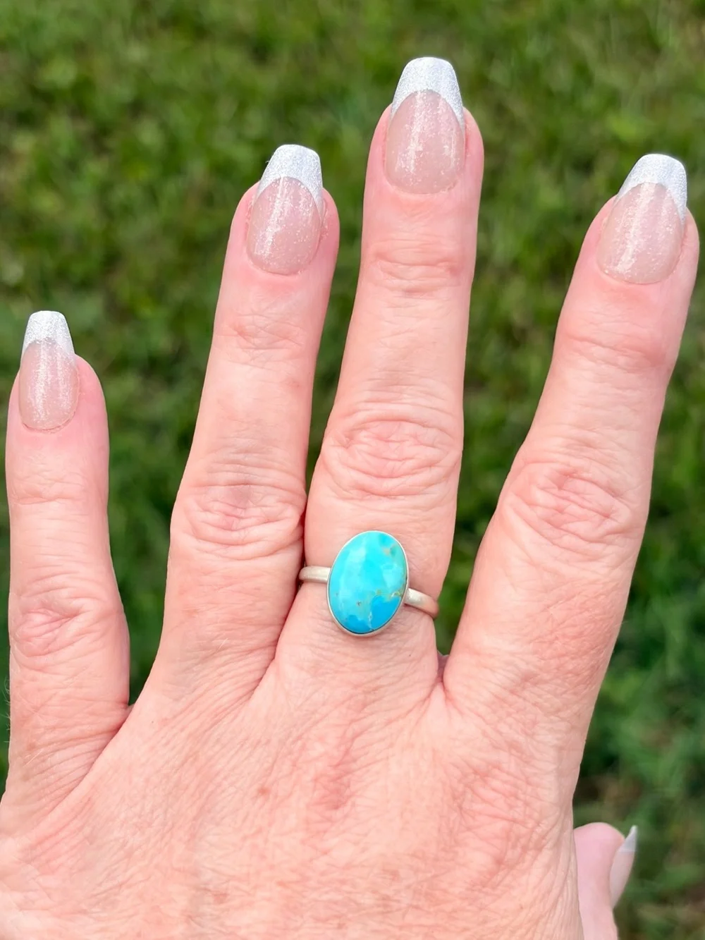 925 Sterling Silver oval silver back