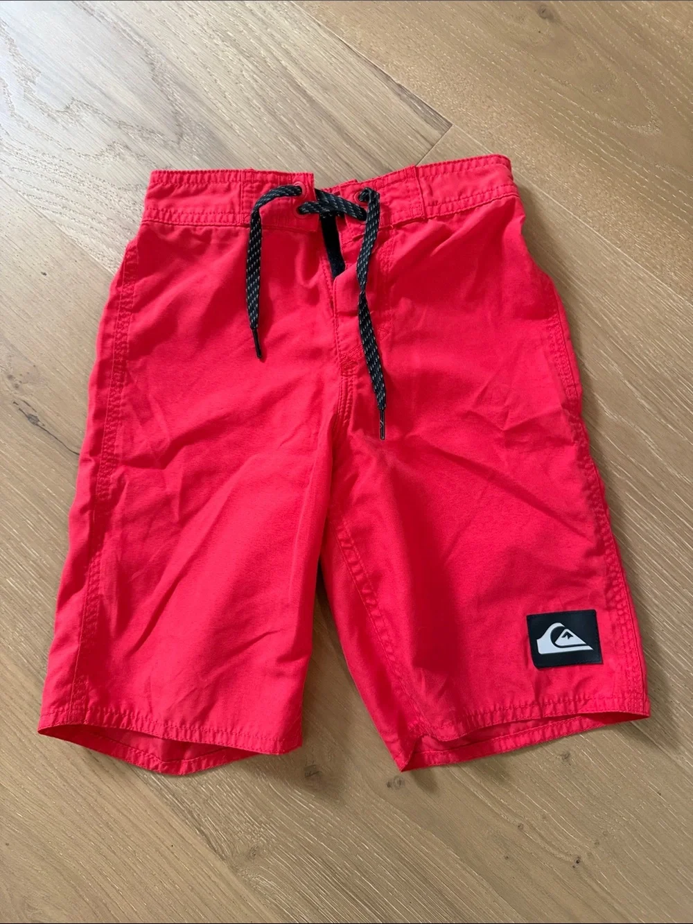 Quiksilver Red Boys' Swim Shorts with Black Drawstring