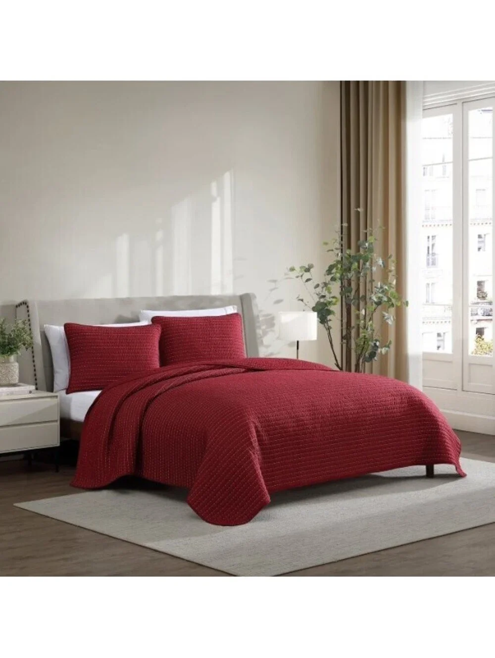 Lenox 3-Piece Quilt Set in Red KING size