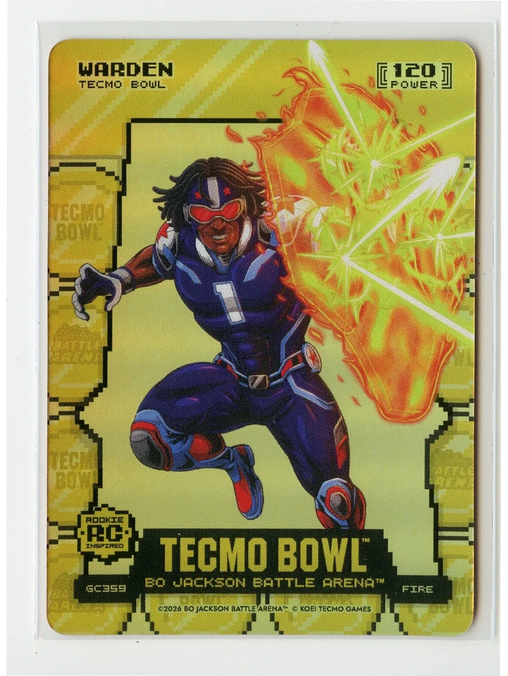 2026 Bo Jackson Battle Arena Tecmo Bowl Warden Cam Ward Gold Coinflip SSP FIRE