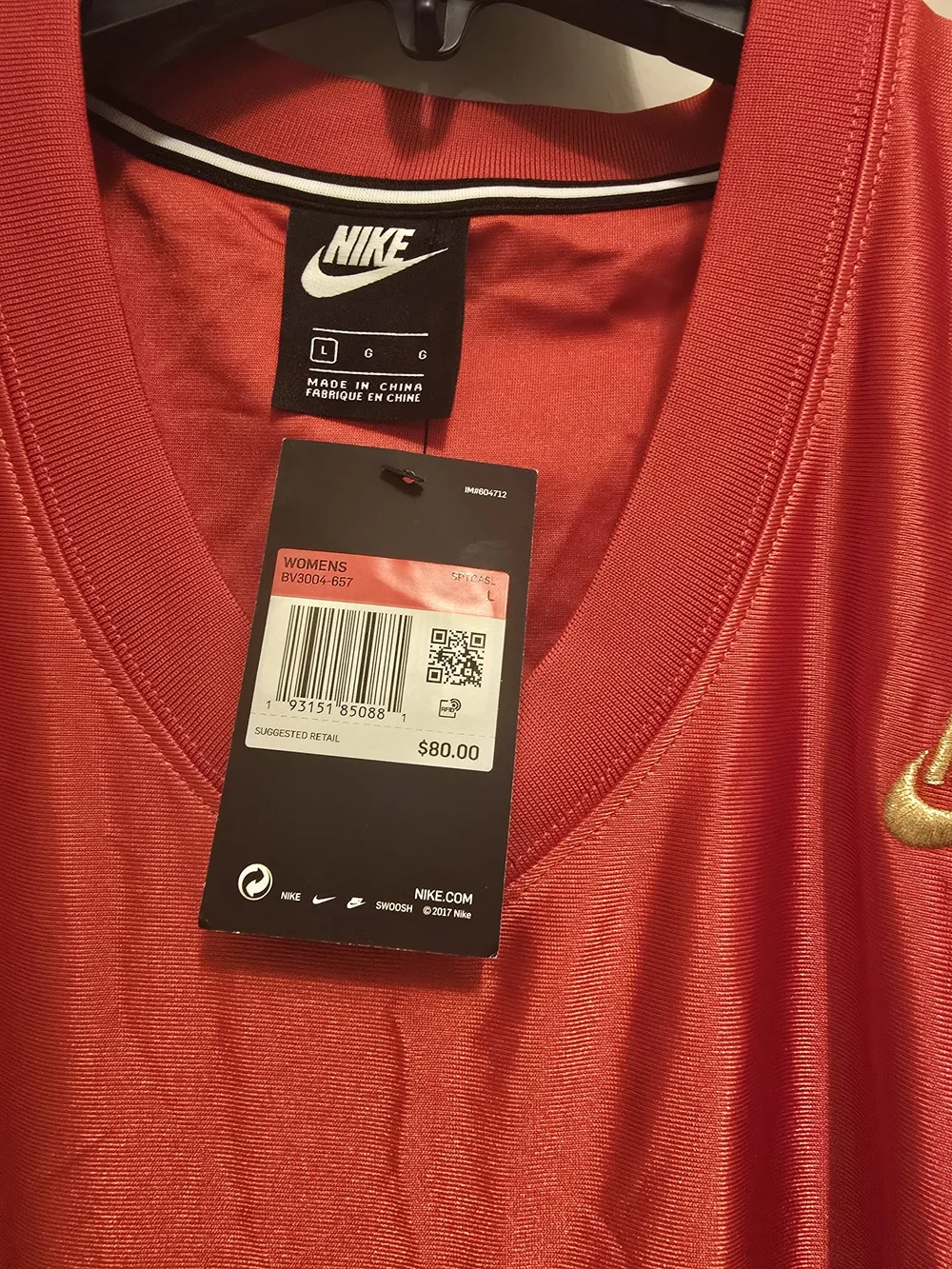 Nike Women's Red Sleeveless Maxi Dress with Side Snap Detail