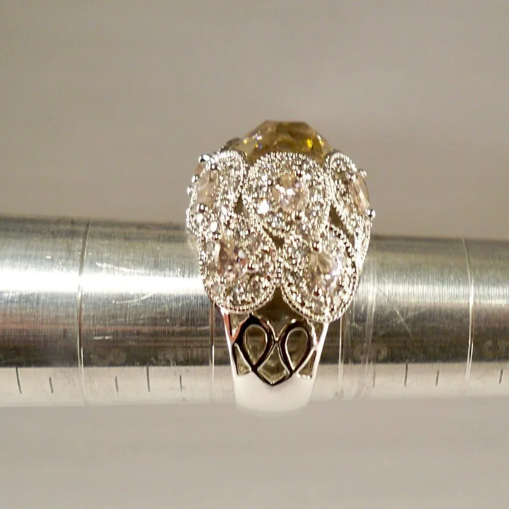 NEW Lite PINK Doublet Cut Cubic Zirconias DESIGNER Ring