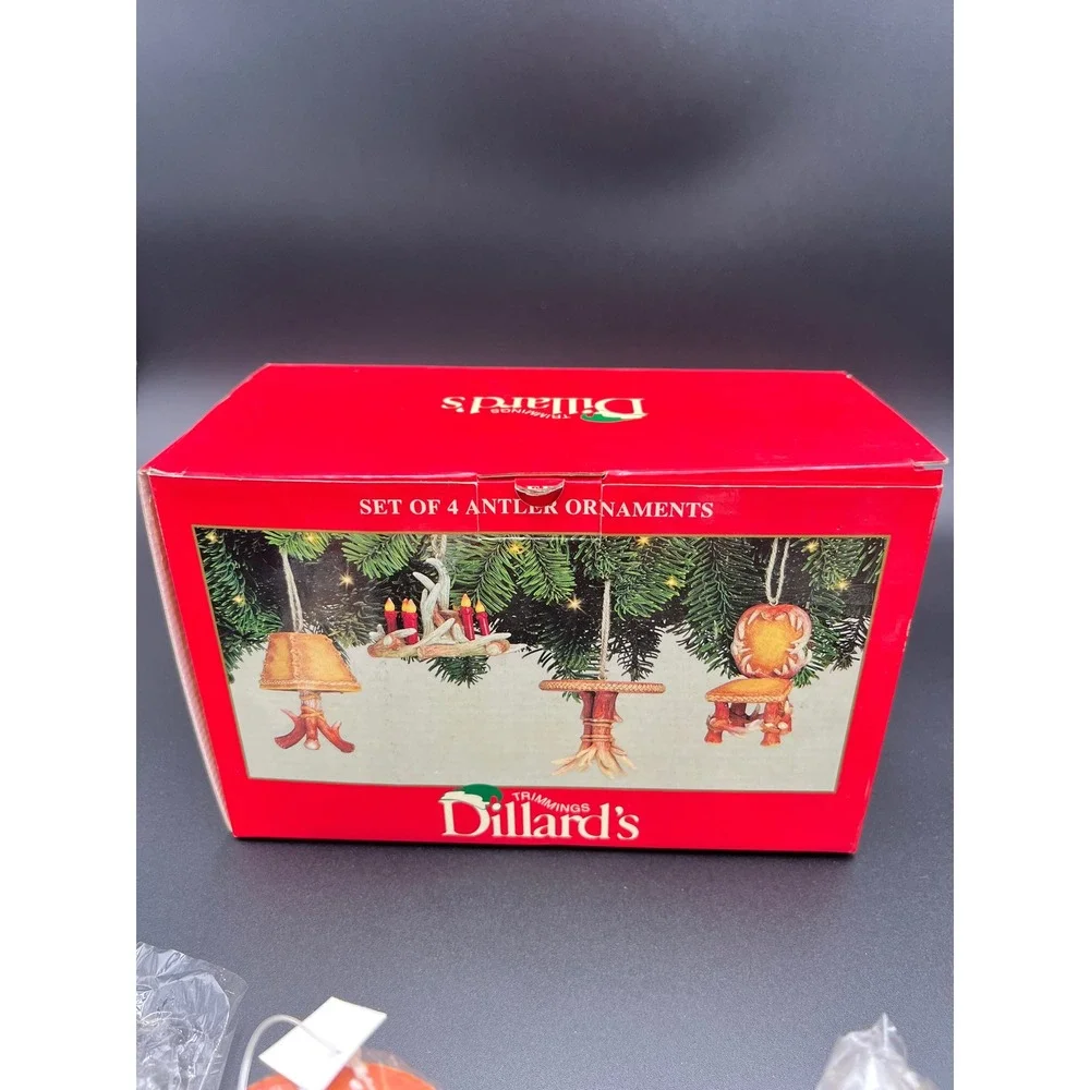 Dillard's Trimmings Set of 7 Antler Ornaments Rustic Cabin Furniture Christmas