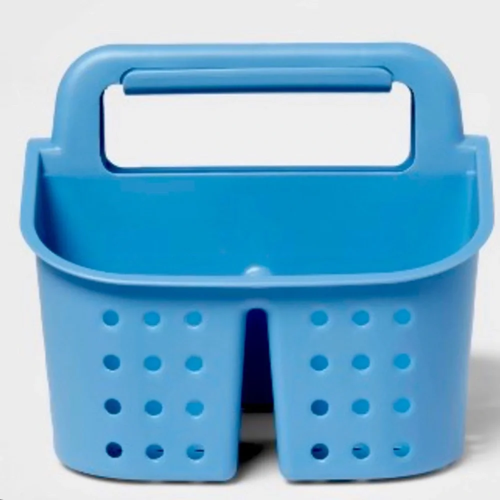 Shower‎ caddy blue.