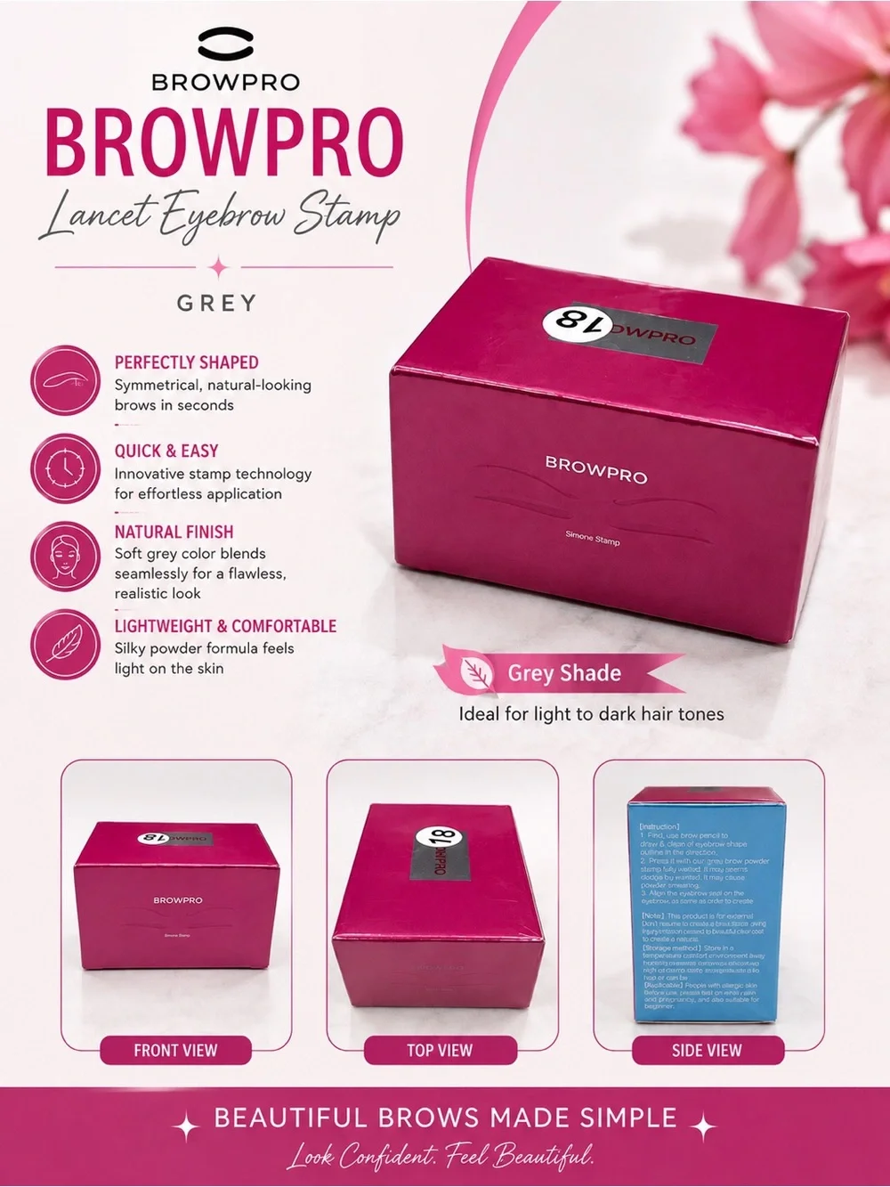 Browpro Lancet Eyebrow Stamp - Grey
