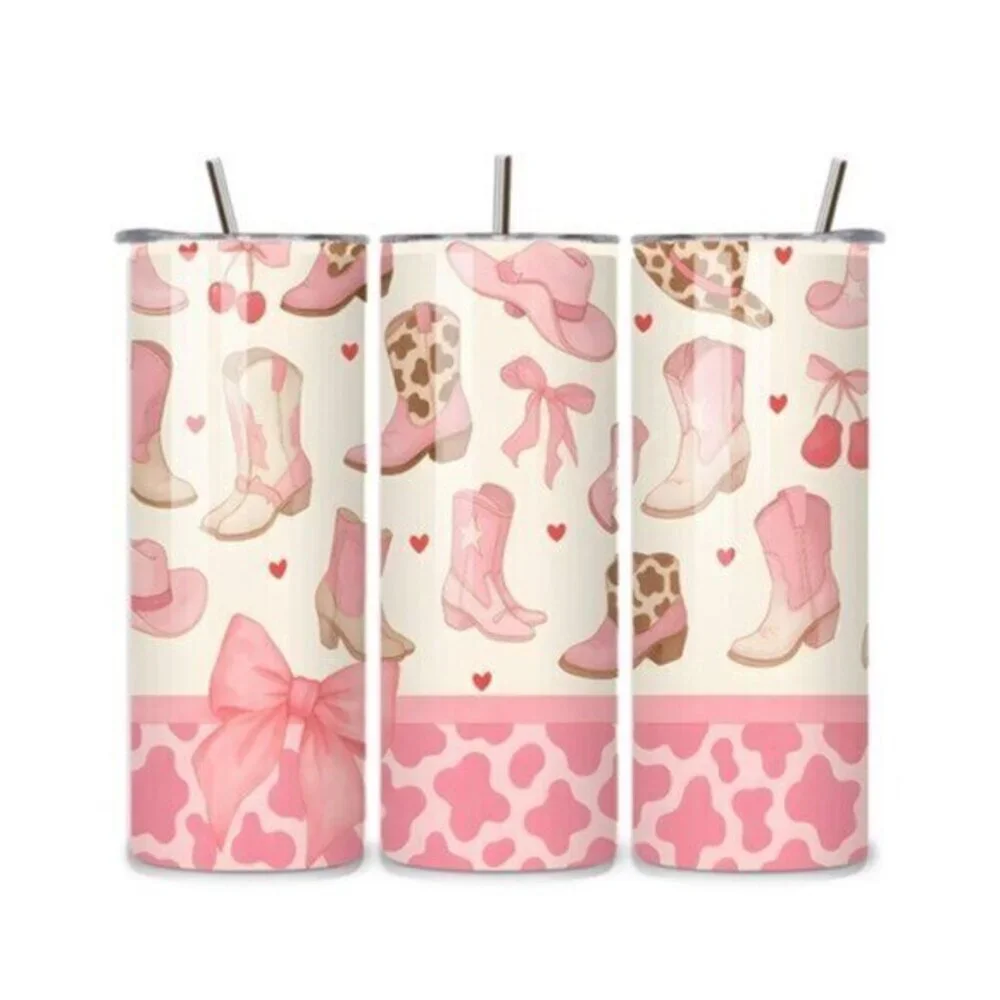 Pink Cowgirl Coquette 20oz Stainless Steel Tumbler