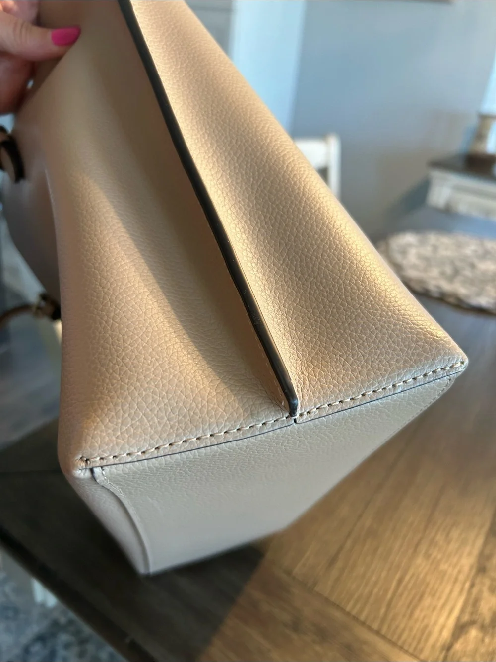 Coach Pebbled Leather Tote in Tan with Contrasting Interior