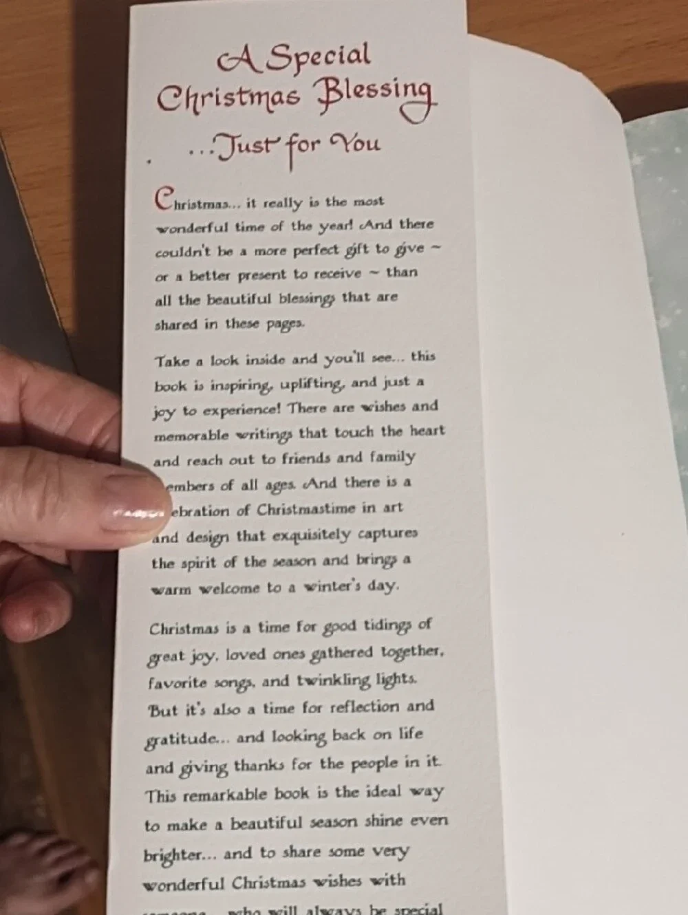 A Special Christmas Blessing Just for You - Douglas Pagels (Red) VGC Paperback.