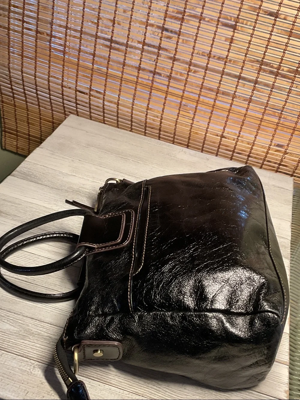 Hobo International Sheila drop handle black leather handbag Small