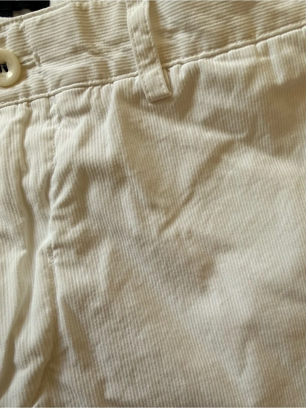 BANANA REPUBLIC Men’s White Ribbed Chinos Shorts Sz 33