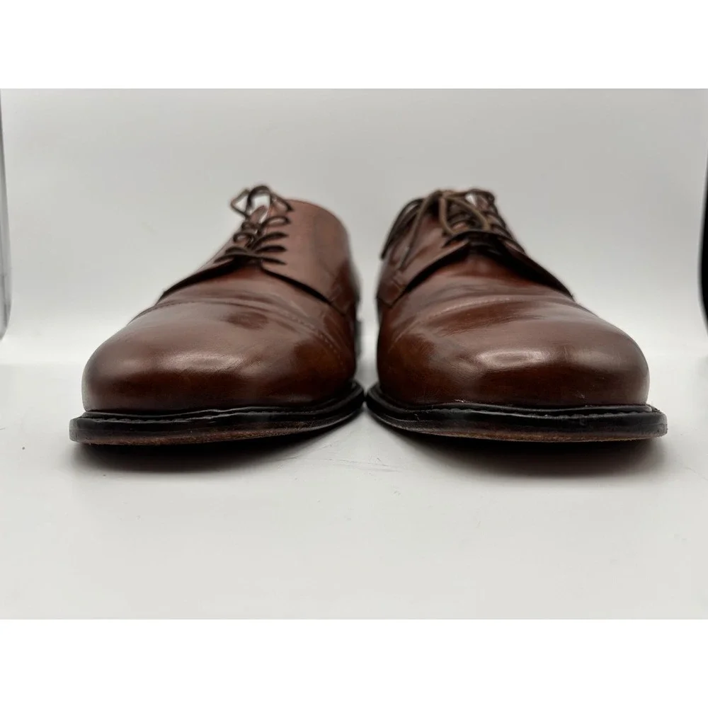 J. Murphy by Johnston & Murphy Men's 12 Brown Leather Cap Toe Derby Dress Shoes