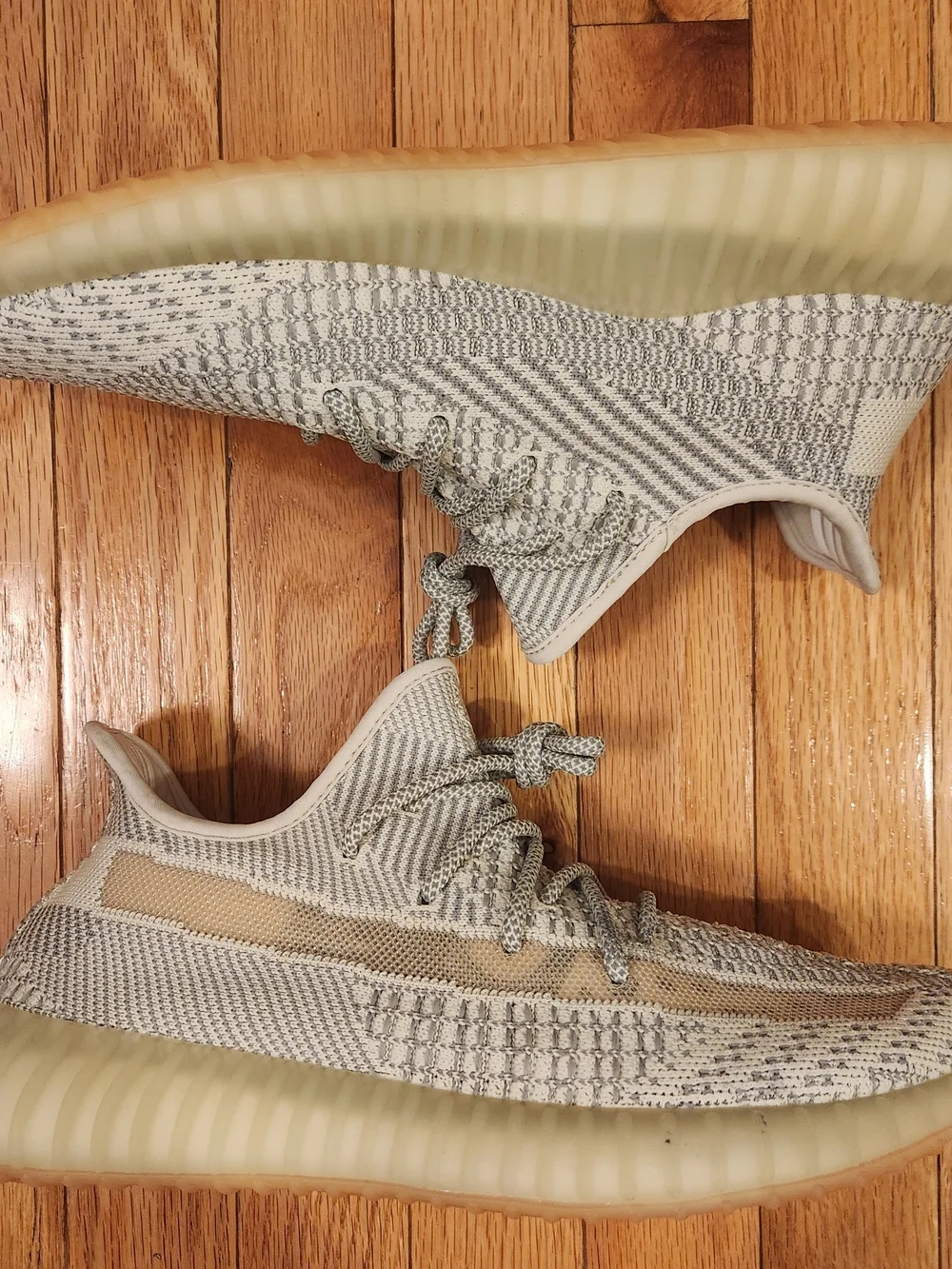Neutral Knit Women's Sneaker in Light Gray and Tan