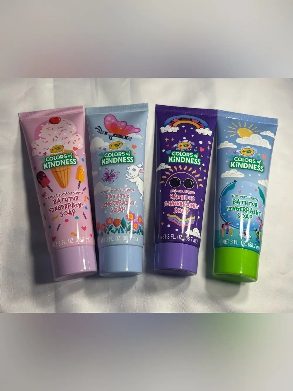 4 New Crayola Colors of Kindness Bathtub Fingerpaint Soap