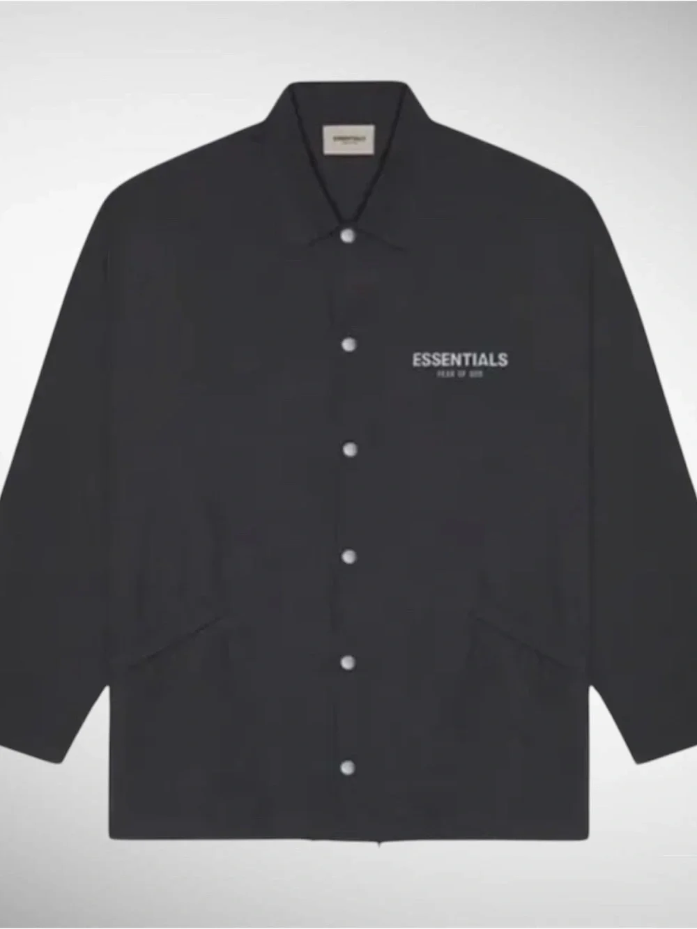 Fear of God Essentials BlacFear of God Essentials Black Nylon Windbreaker Jacket