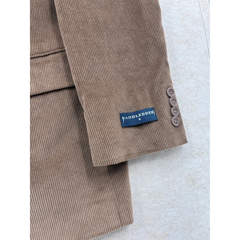 Mens 42 Regular Tan Corduroy Sportcoat Blazer Classic Fit 2-Button NWT Preppy