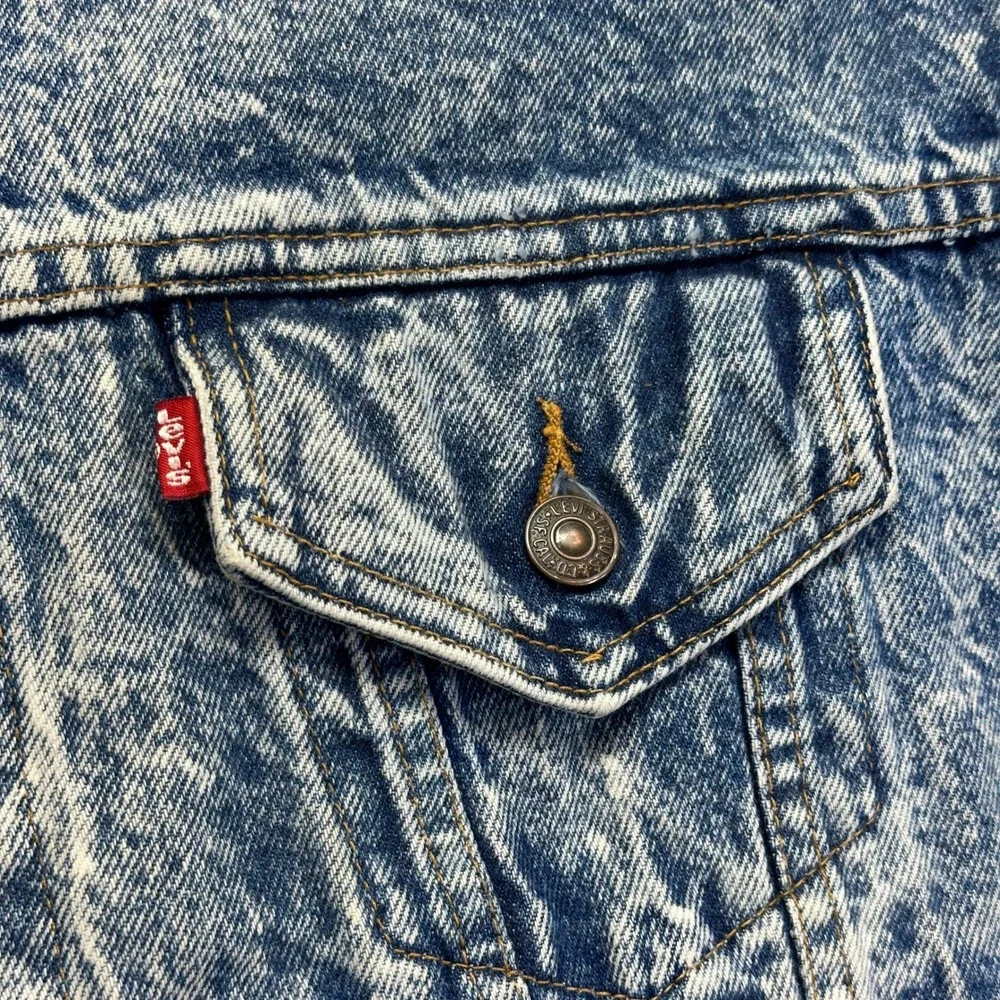 Vintage 80s Levis Type 3 Jacket 70507 0229 Mens Large Acid Wash USA Made Trucker