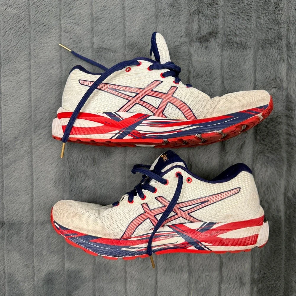 Asics Gel-Cumulus 22 USA Running Shoes Womens 9 White Red Blue 1012A976