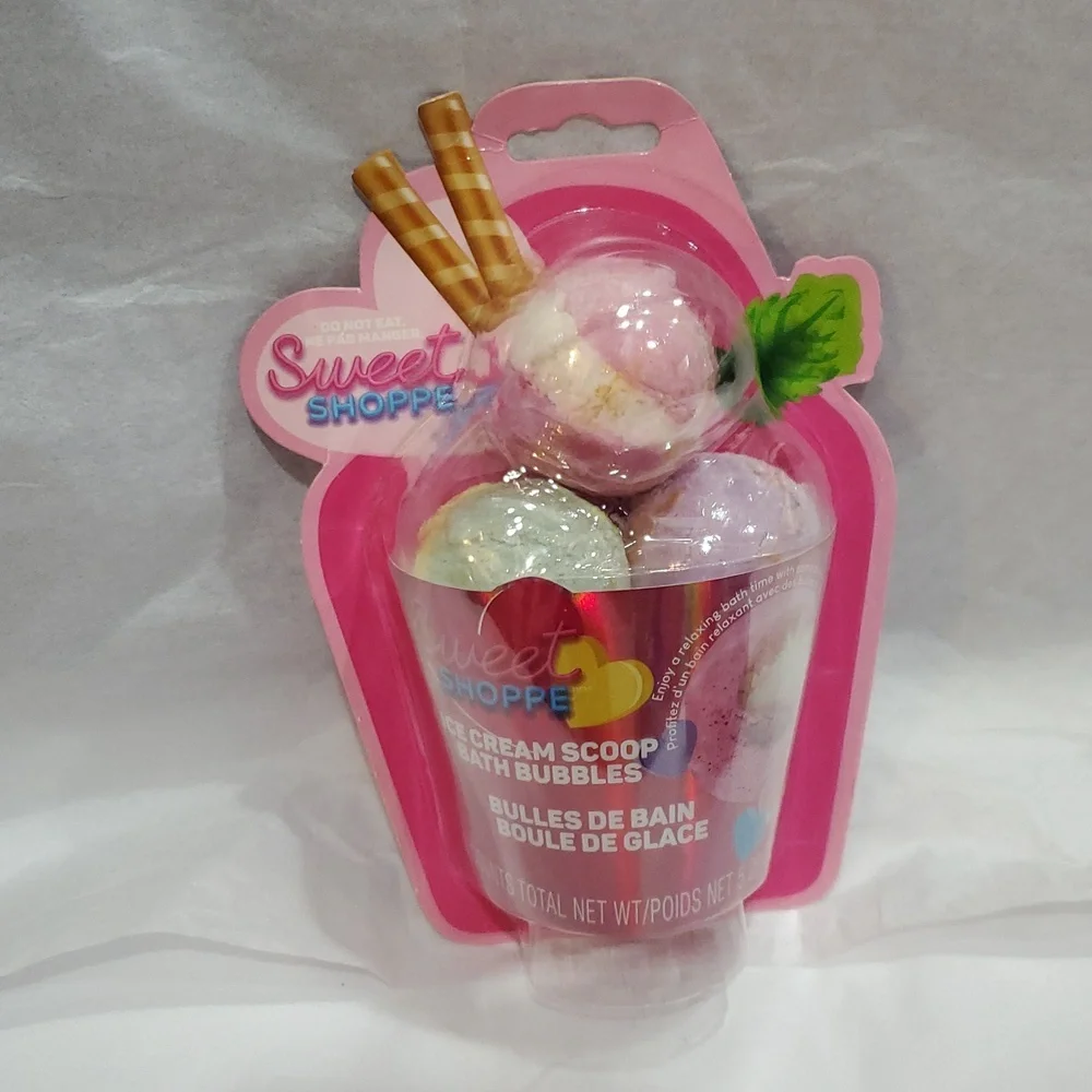 Sweet shoppe ice cream scoop shaped bath‎ bubbles new