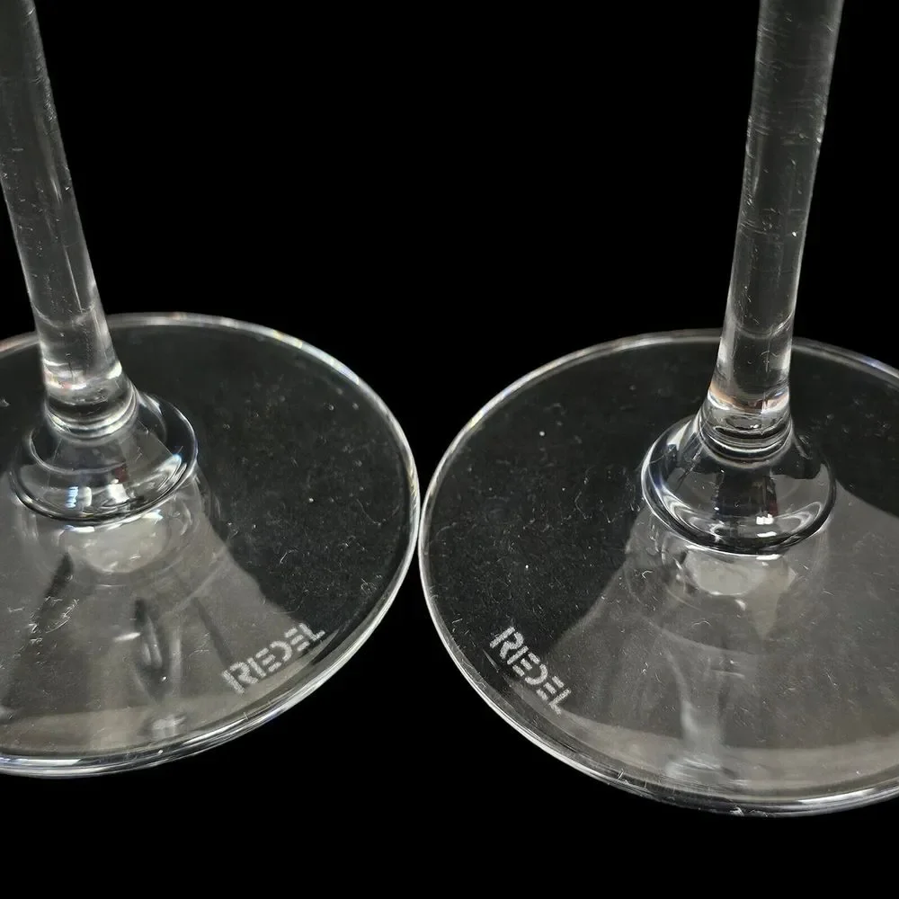 Set of 2‎ RIEDEL CRYSTAL Fluted Champagne Glasses 8 1/4