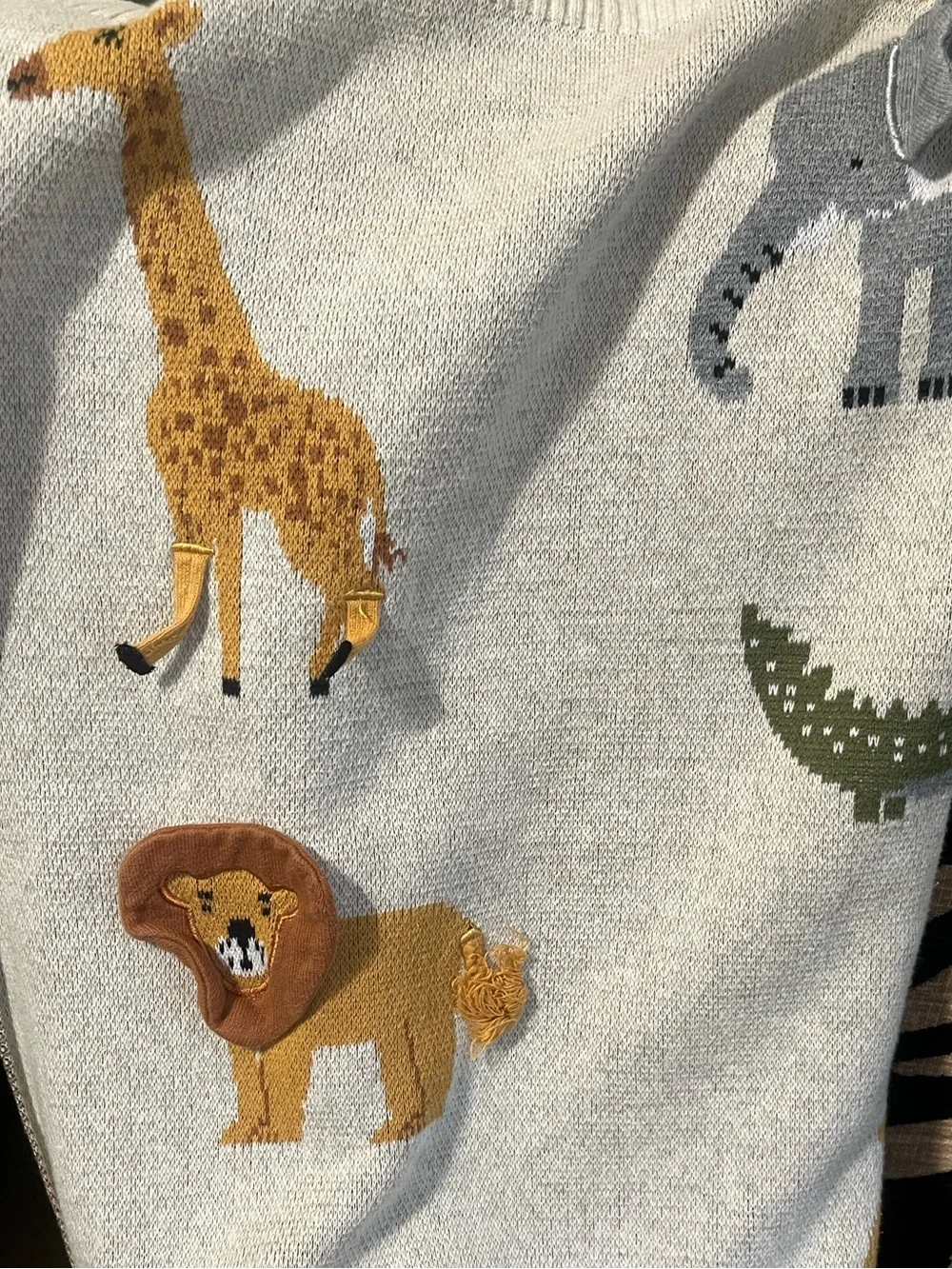 BABY ORGANIC SAFARI JACQUARD Knit 3D BLANKET SIZE 32”X 42”