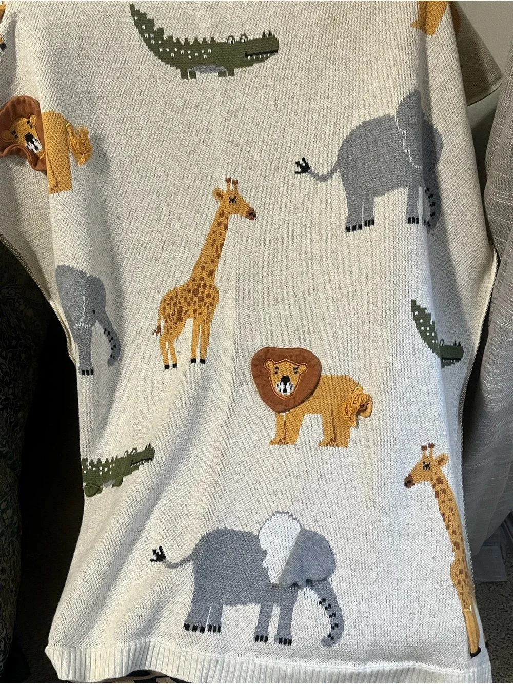 BABY ORGANIC SAFARI JACQUARD Knit 3D BLANKET SIZE 32”X 42”