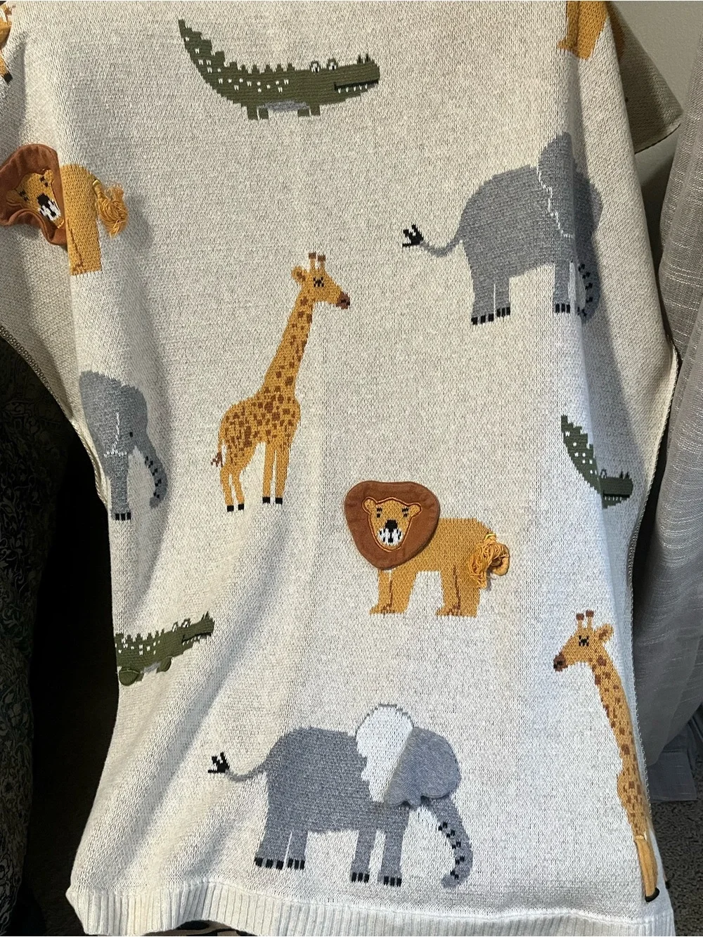 BABY ORGANIC SAFARI JACQUARD Knit 3D BLANKET SIZE 32”X 42”