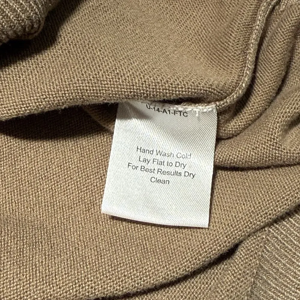 Pronto Uomo Sweater Mens Size Large Brown Mock Neck Tony Soprano Style Old Money