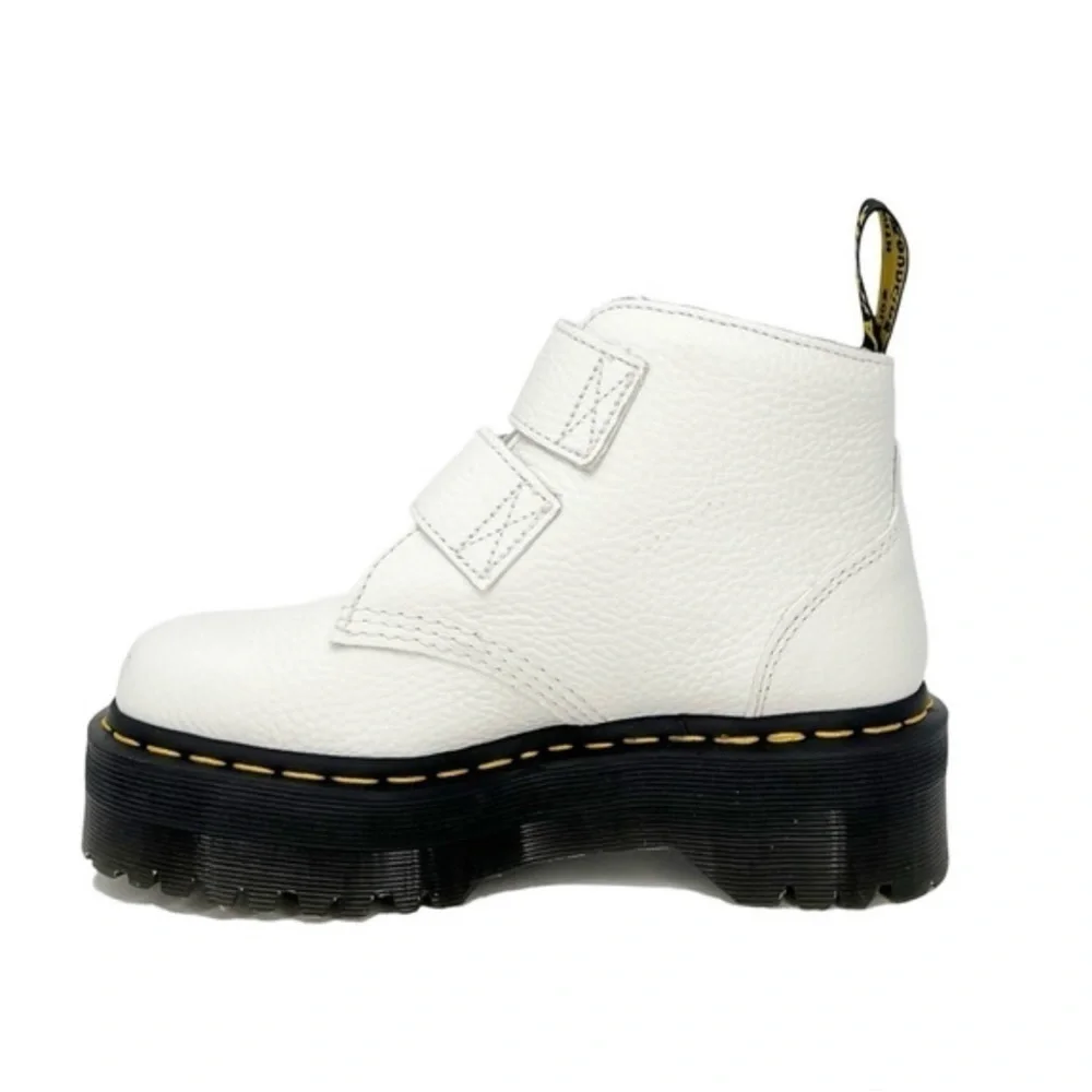 NEW Dr. Martens Devon Heart Platform White Leather Ankle Boots Kid’s Size 4 (36)