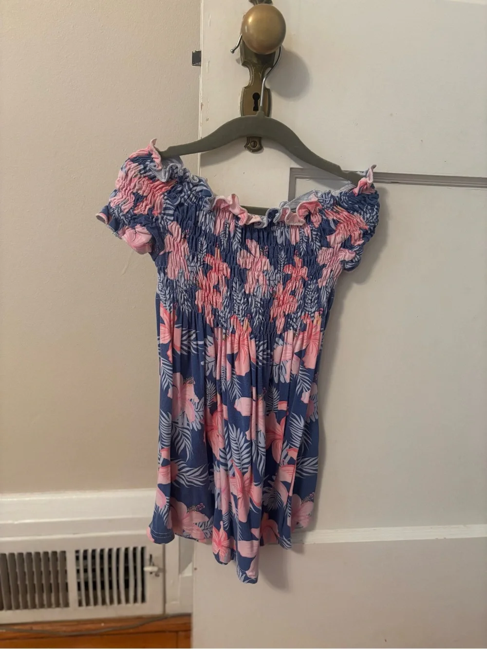 Toddler Girls' Blue & Pink Floral dress