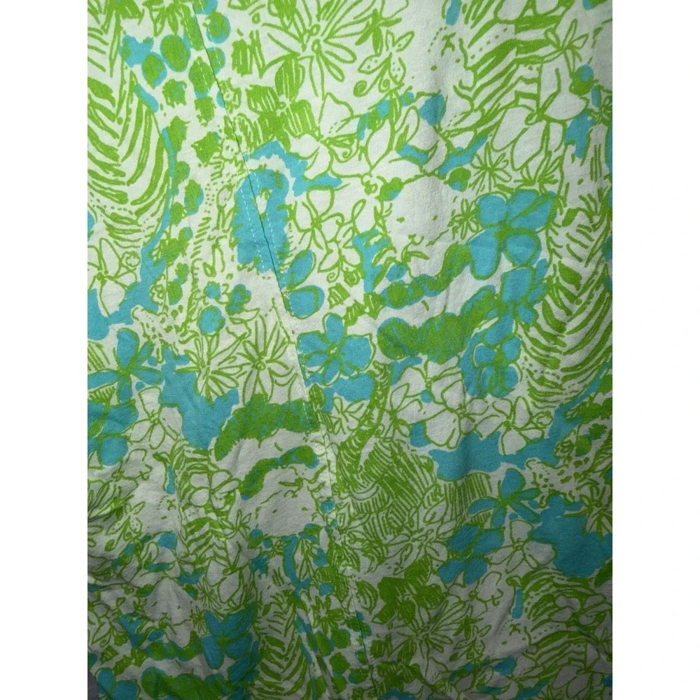 Lilly Pulitzer Little Noelle Dress Girls XS 4-5 Green Its A Zoo Panda Hooded S