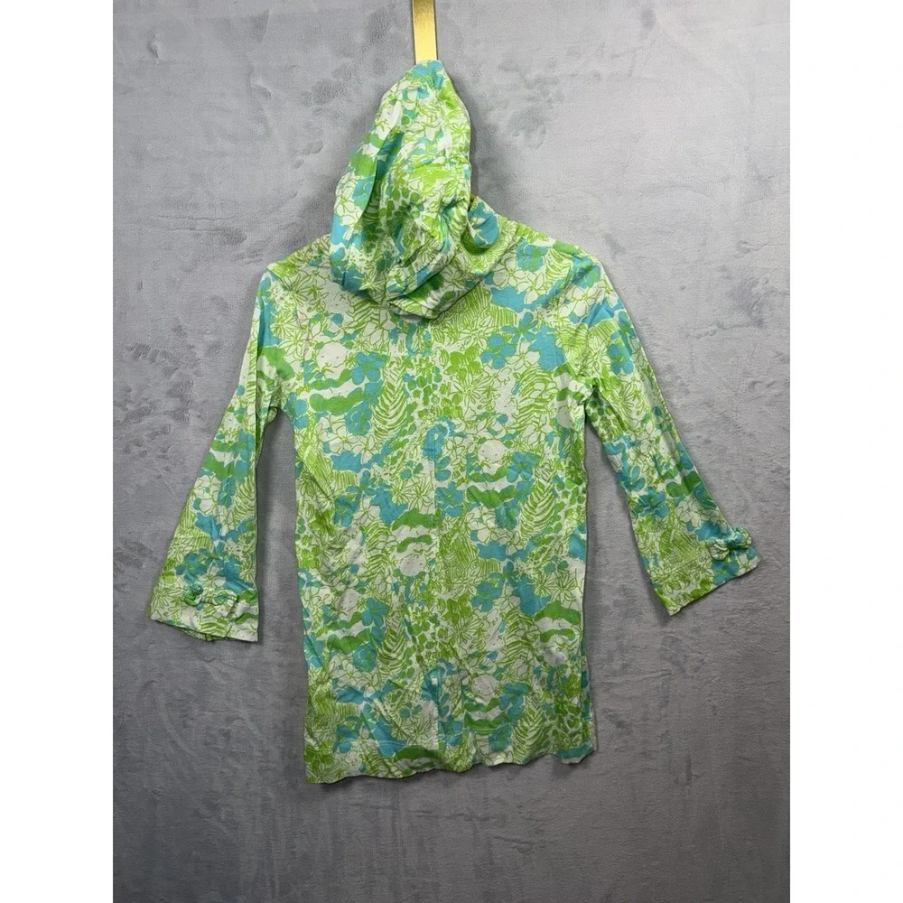 Lilly Pulitzer Little Noelle Dress Girls XS 4-5 Green Its A Zoo Panda Hooded S