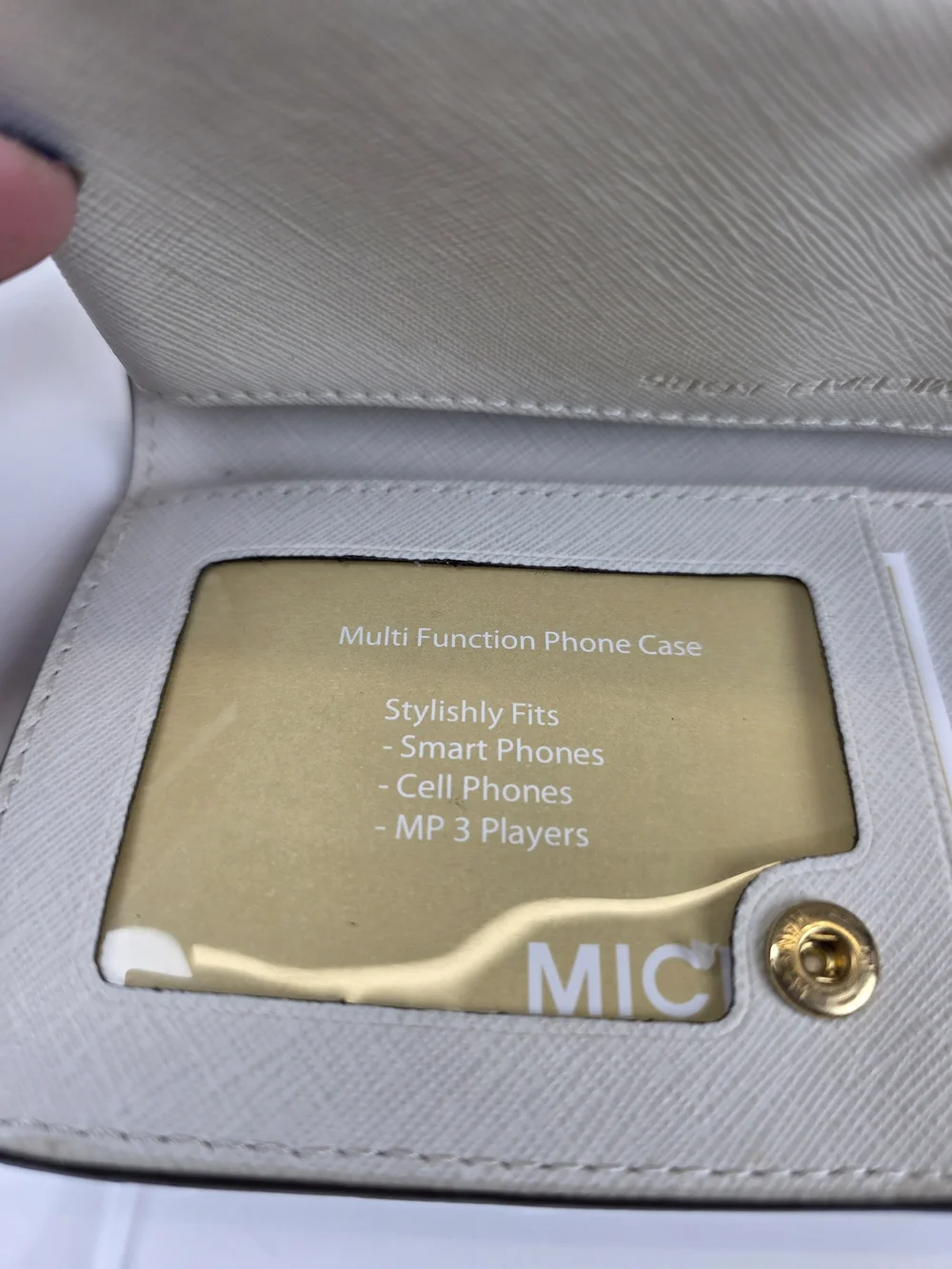 Michael Kors White Logo Wristlet Wallet Phone Case NWT