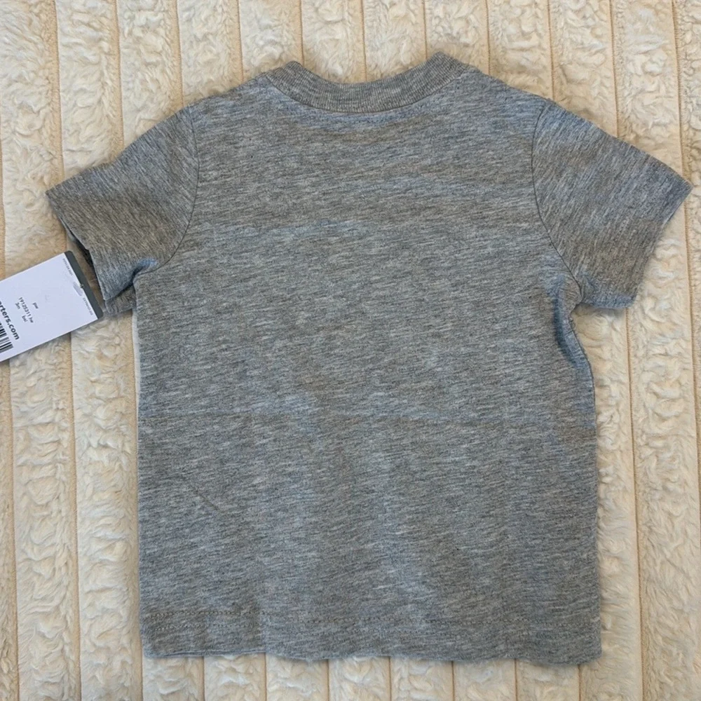 3/$15 🌸 Carter’s Baby Pocket Tee 3m Heather Gray Solid T Shirt Short Sleeve