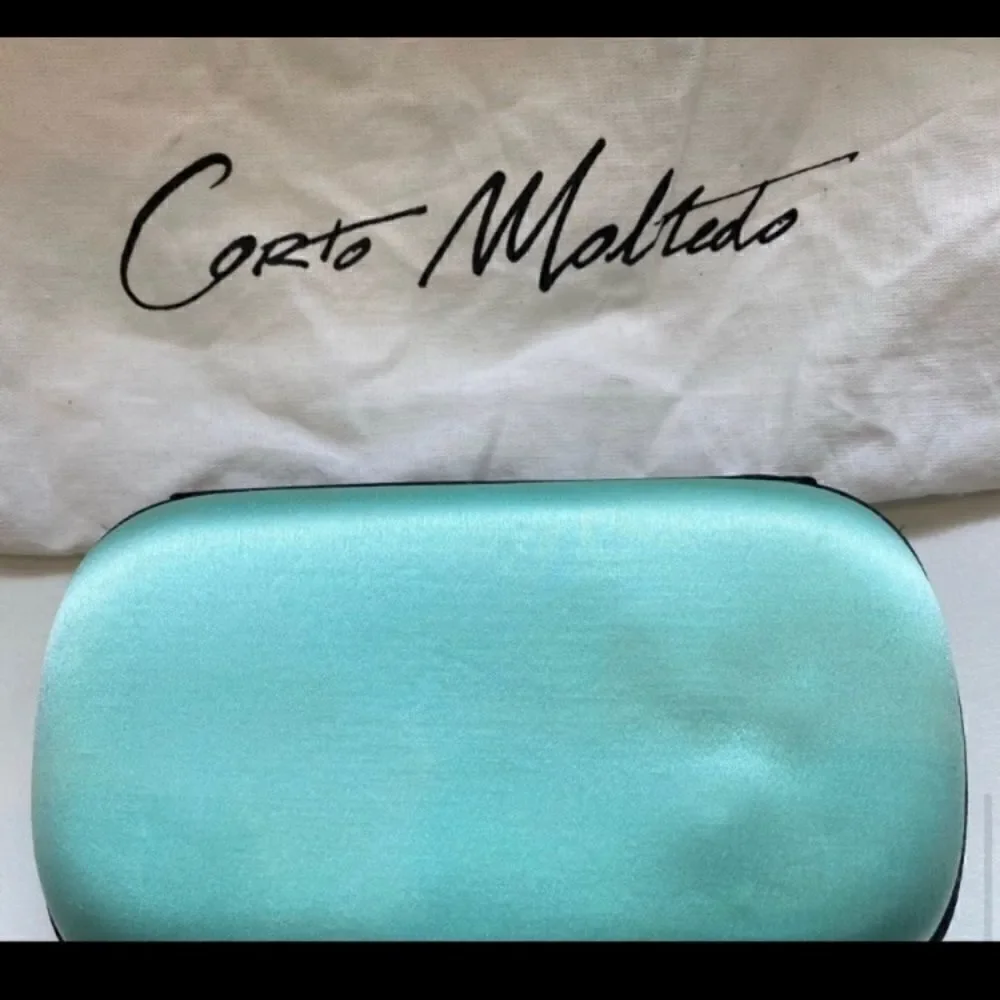 CARTO MOLTEDO Susan Blue Satin Chain Clutch Bag NWT