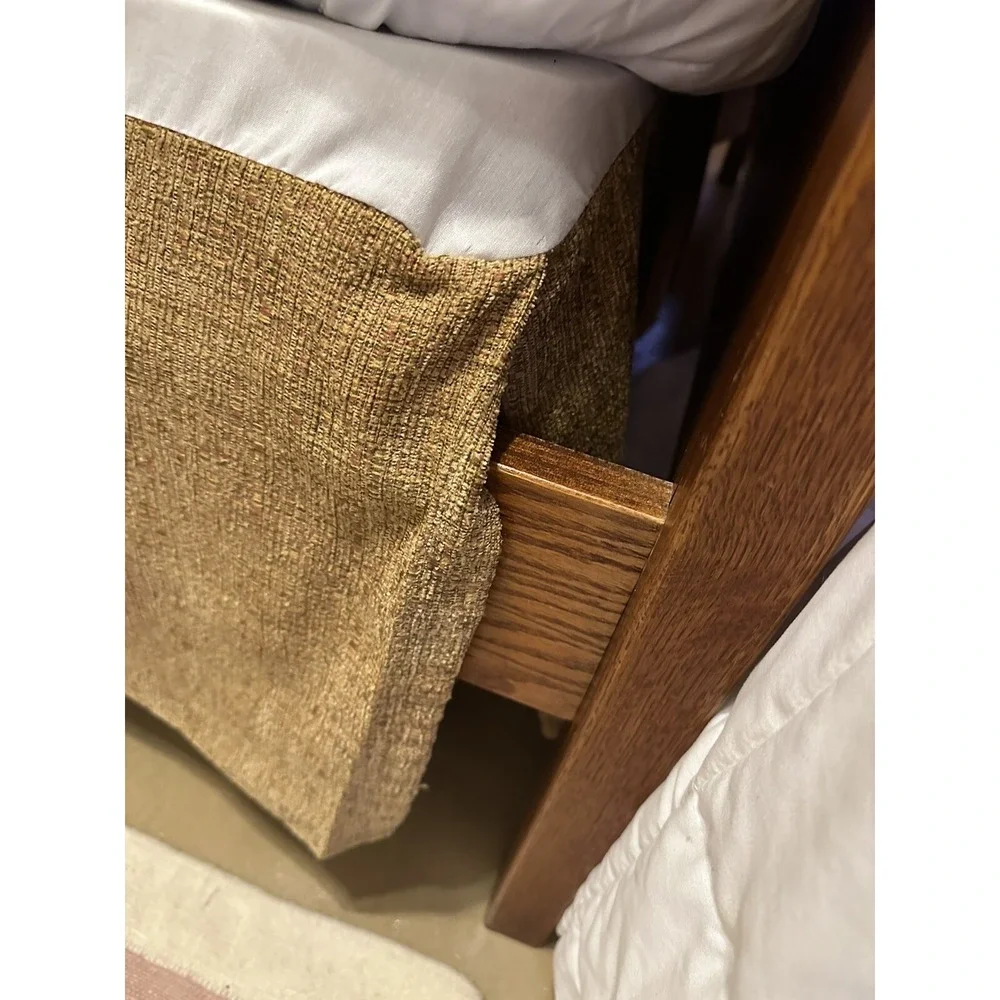 THOMASVILLE  Queen Shams Bed Skirt/Dust Ruffle Throw Pillow Cases Set Tan/Gold