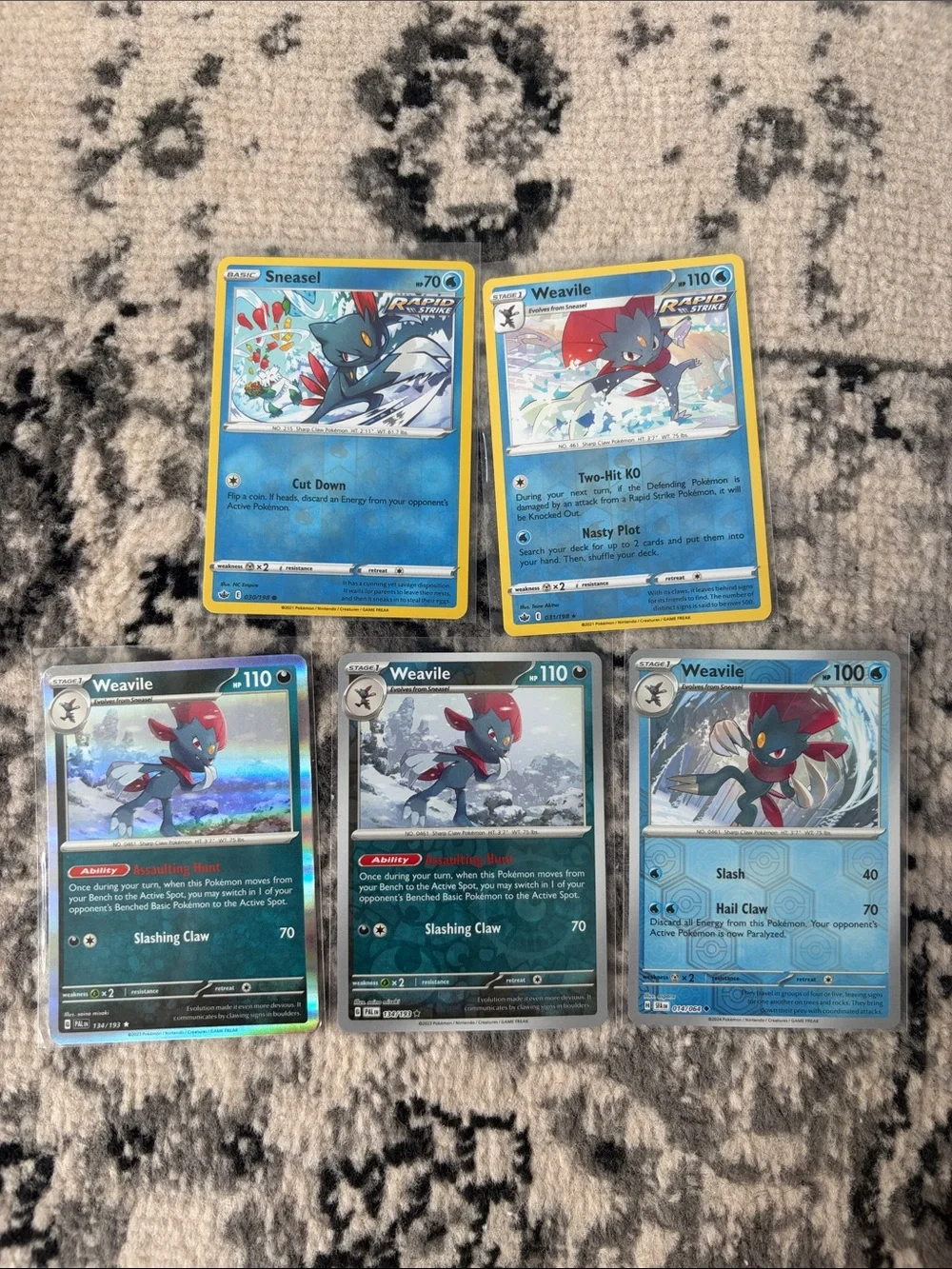 Sneasel Weavile Evolution Lot 5 Cards | Reverse Holo | ✨5/$25✨