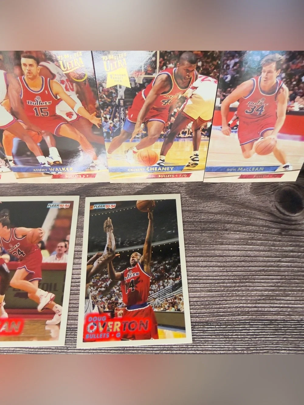 1993-94 Fleer Ultra Bullets Card Lot of 9 Duckworth Cheaney NBA