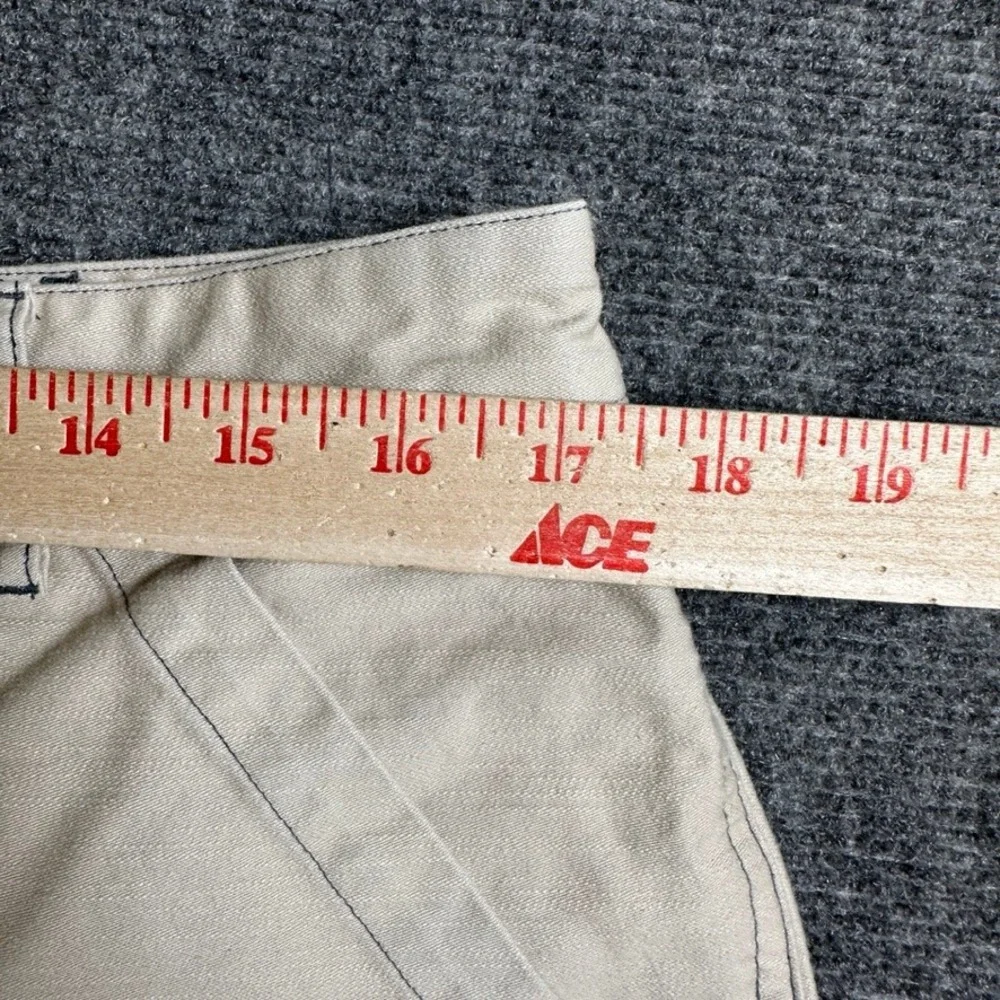 P&Co Mens Utility Trousers Sand Beige Cotton Twill Workwear Pants Size 34