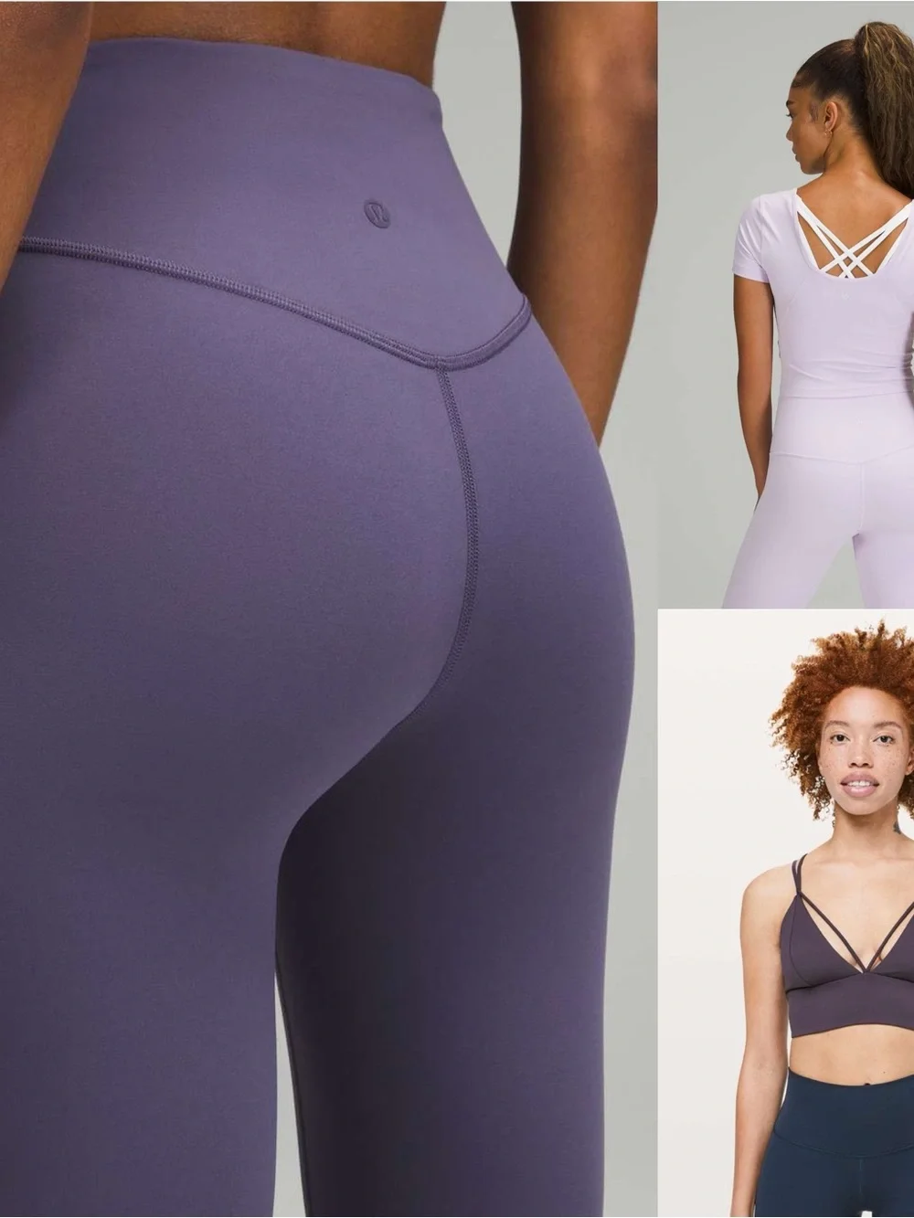 Monochrome Purple Lululemon Set Bra Crop Top Pushing Limits Align Wonder Under 6