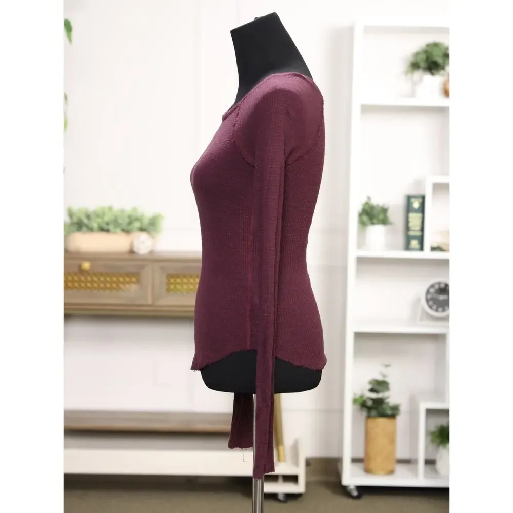 Whimsygoth Boho Intimately Free People Deep Burgundy Thermal Top Layering S