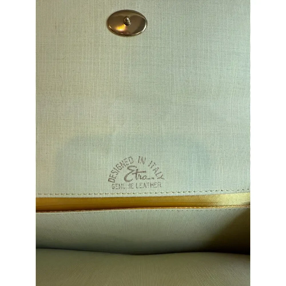 Vintage Italian Genuine Leather Clutch Bag Butter Yellow
