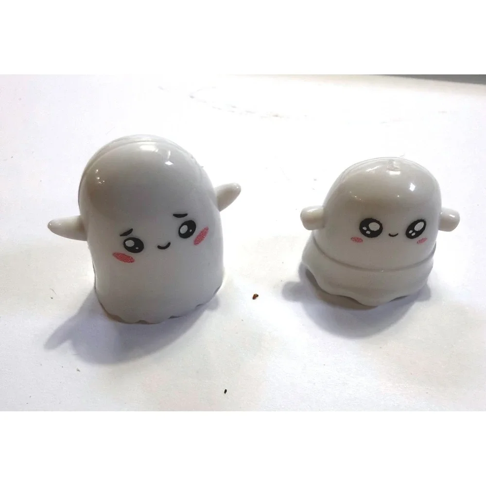 Bonkers Toy Co Happy Friendz Kawaii Ghost Figurines White Halloween Set of 2