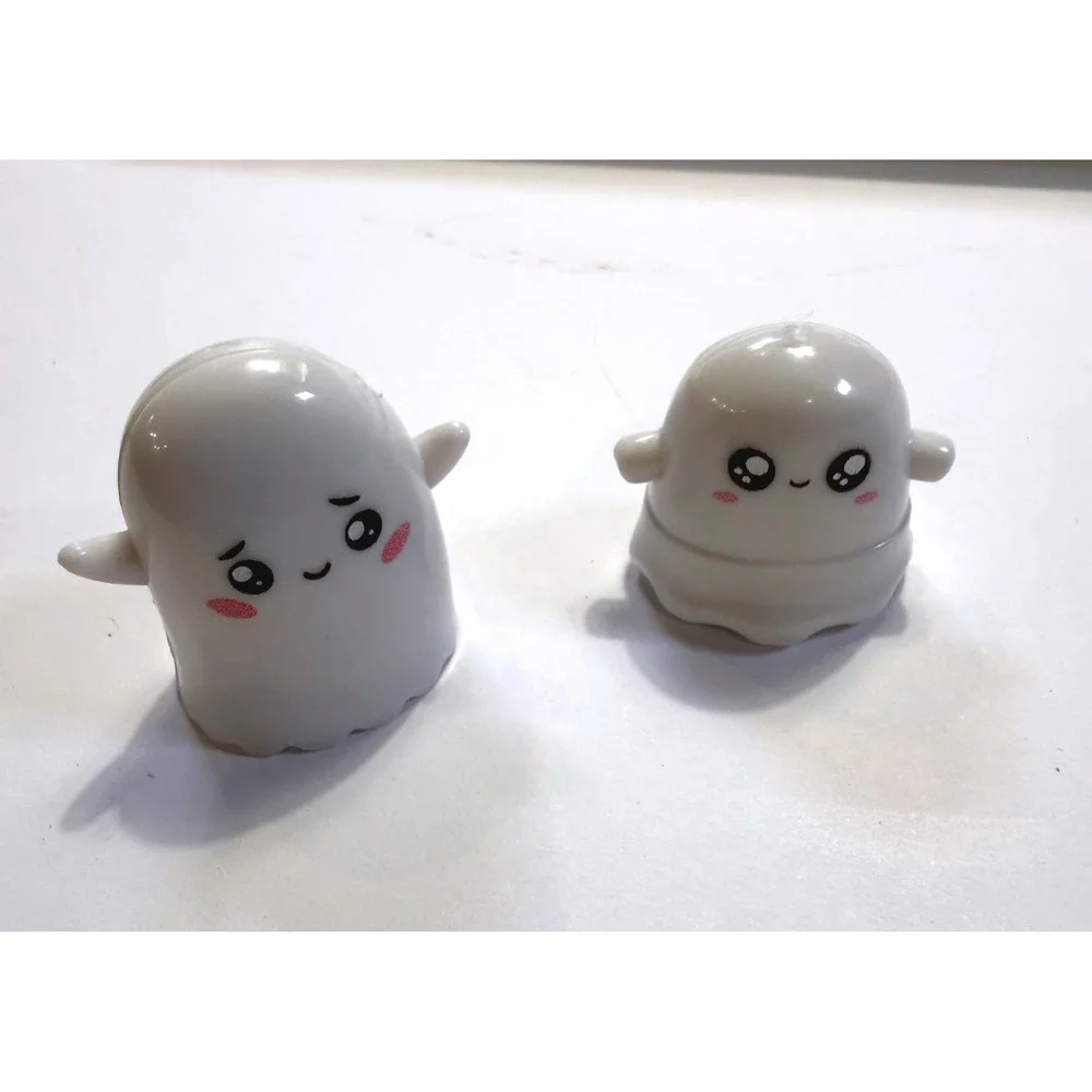 Bonkers Toy Co Happy Friendz Kawaii Ghost Figurines White Halloween Set of 2