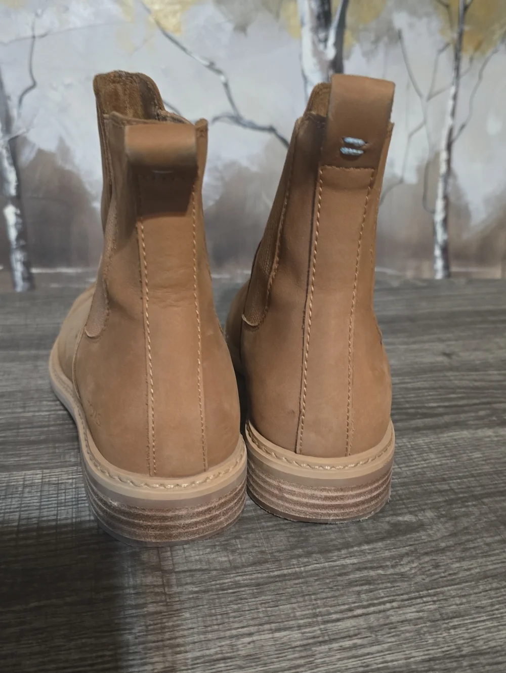 Women Toms Boots in Tan - Classic Slip-On Style