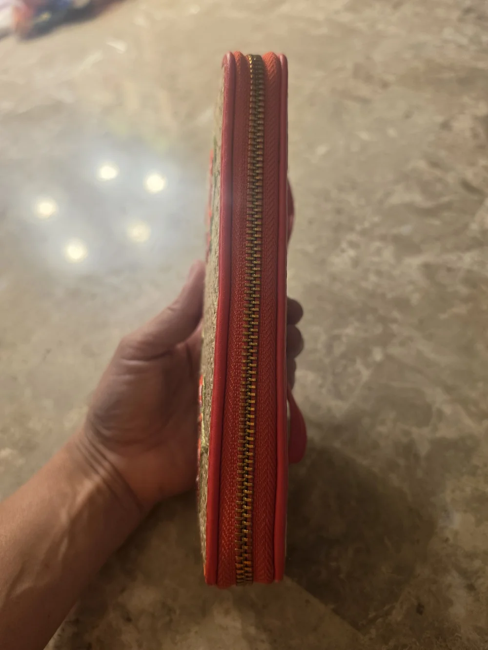 Steve Madden Red Cherry Straw Wristlet Clutch
