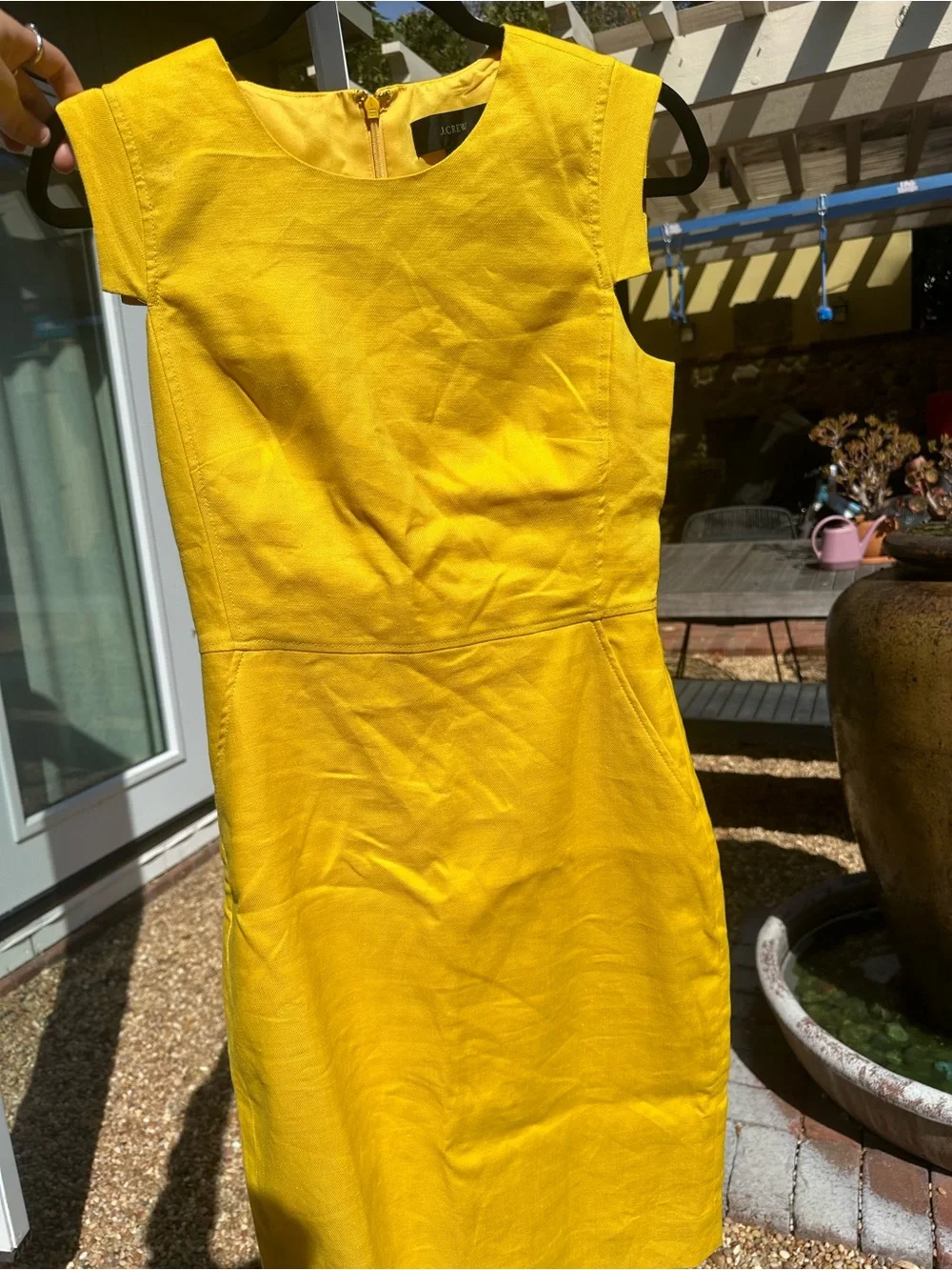 J. Crew Yellow Resume Cap Sleeve Sheath Dress