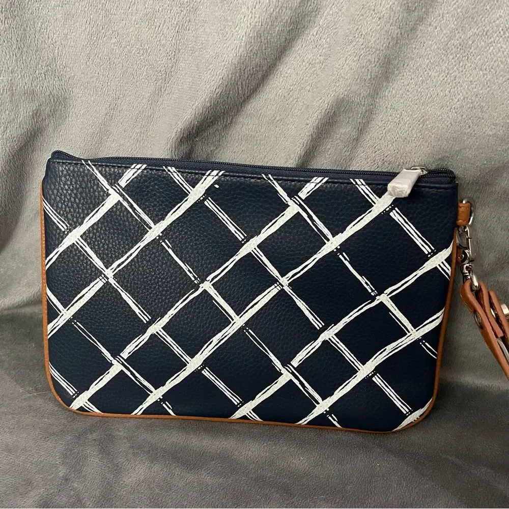 Thirty One Dash of Plaid Rubie Mini Wristlet with Wrist Strap