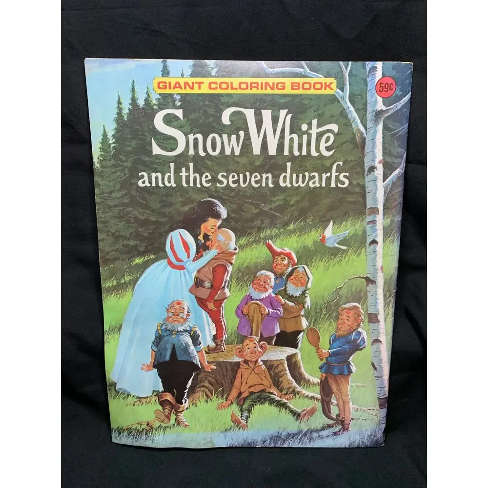 Vintage 1975 Snow White Seven Dwarfs Giant Coloring Book Playmore Unused Rare