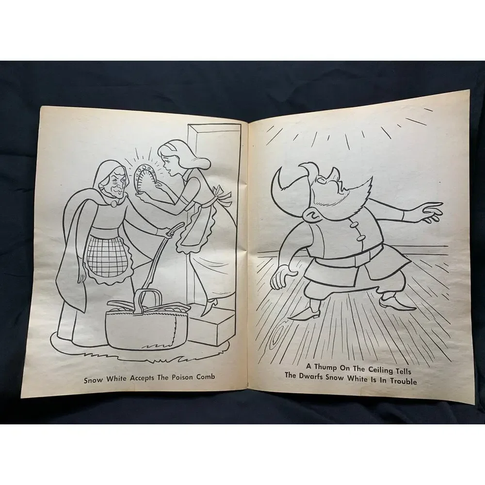Vintage 1975 Snow White Seven Dwarfs Giant Coloring Book Playmore Unused Rare