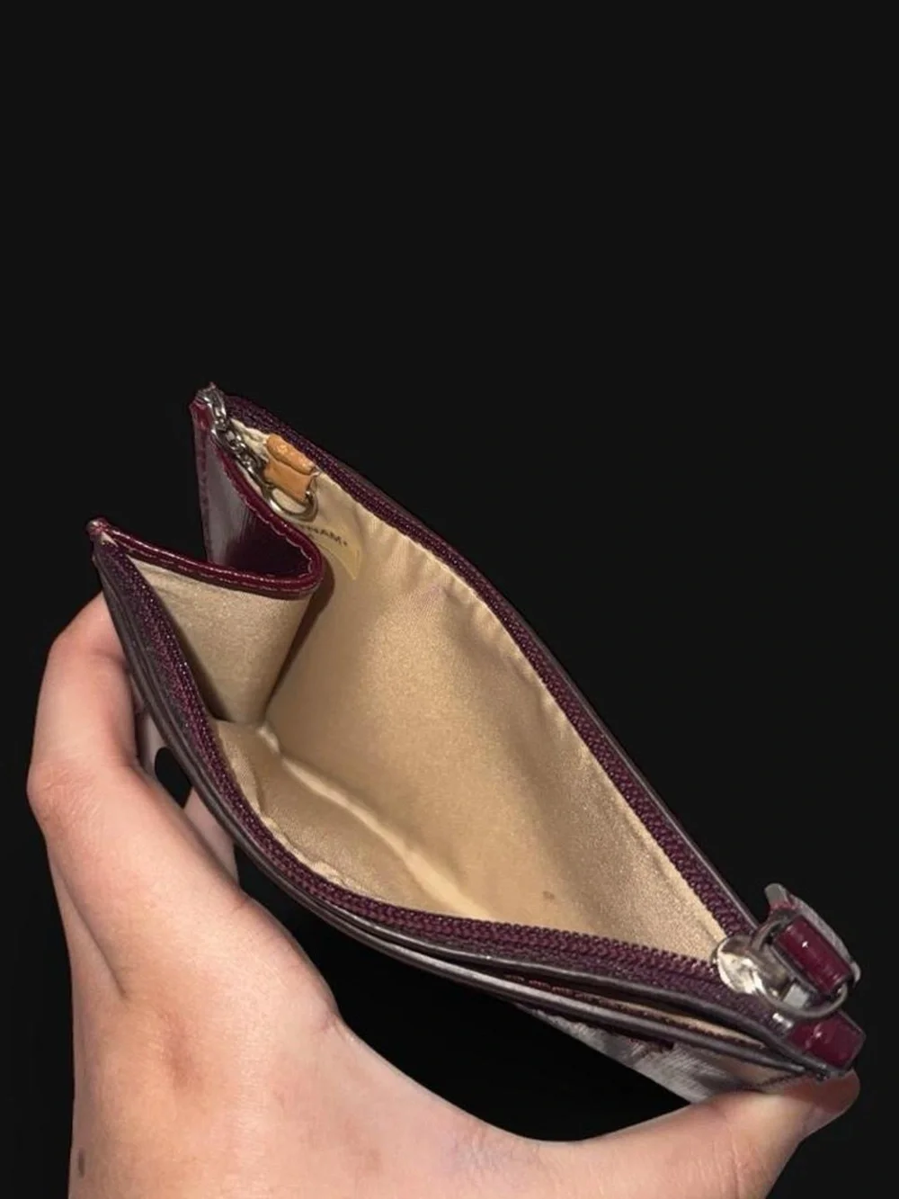 Vintage Coach burgundy cardholder